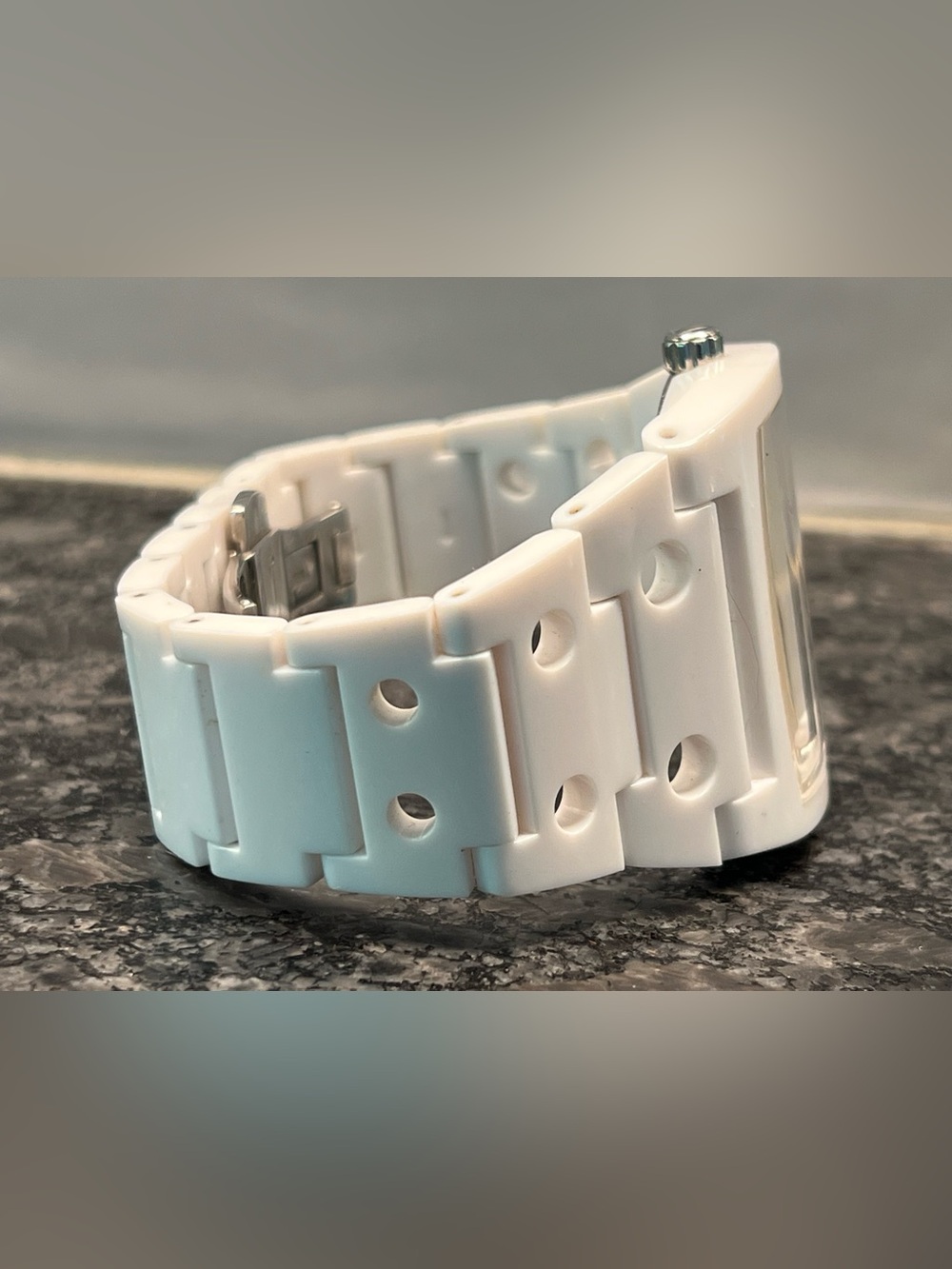 Vestal White Link Watch with Silver Accents - Picture 4 of 6